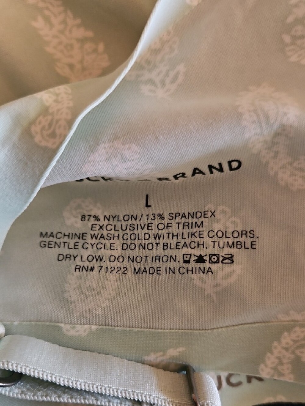 Lucky Brand Mint Paisley Bralette and White Seamless Bandeau Set - Picture 4 of 5